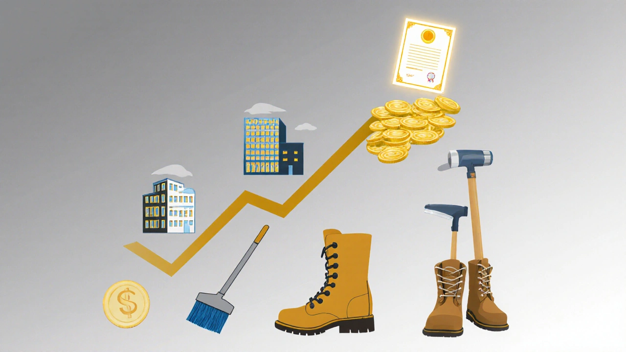 Шлях від робочого взуття до грошей і сертифіката — символ розвитку в клінінгу.