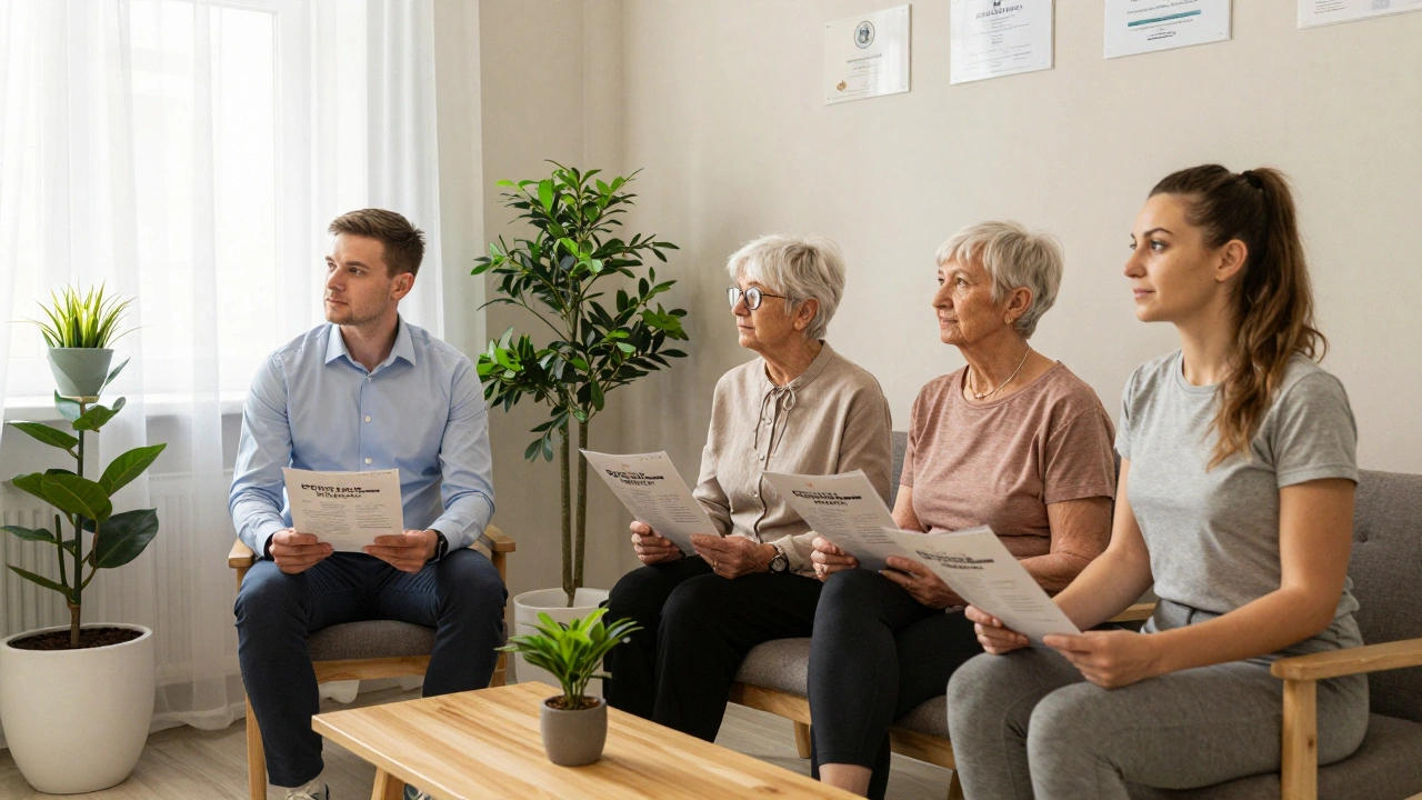 Люди чекають у відпочинковій зоні спа-салону в Києві.
