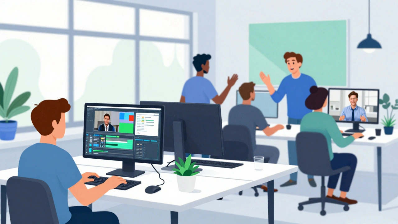 Коворкінг у Києві: розробник, контент-мейкер, консультант працюють разом.