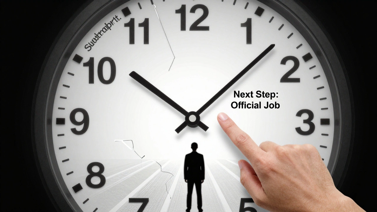 Концептуальна сцена: людина посеред годинника з місцями роботи 7/7, що веде до кращої кар’єри.