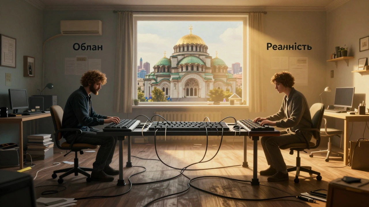 Символічний міст між обманом і реальністю онлайн-роботи в Україні.